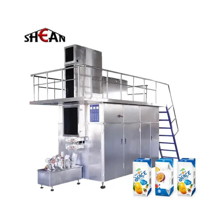 Automatic Beverage Paper Carton Packing Machinery Aseptic Brick Carton Yogurt Milk Filling Machine