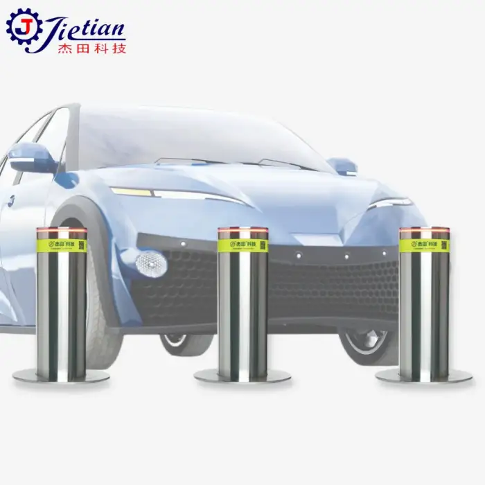 Commercial Security Vehicle Stop Bollard Car Parking Barrier 304 Stainless Steel Warning Led Security Bollard