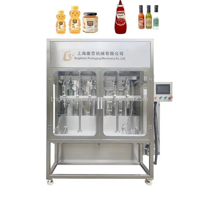 Automatic thick salsa verde sauce paste bottle jar filling  machine