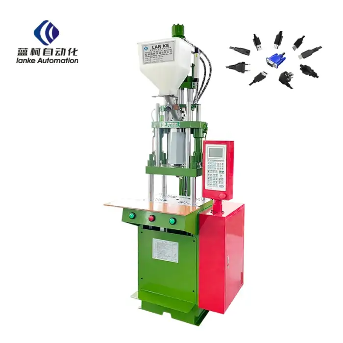 PVC PE ABS PP small plastic vertical injection molding machine for type c micro USB A connectors usb data cable chargers