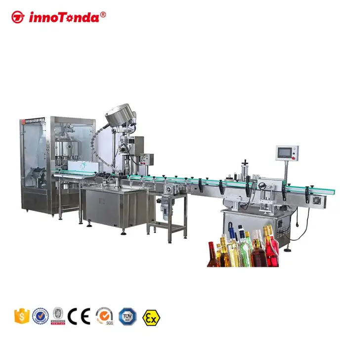 automatic1L 1.5l liquor spirits filling machine 500 ml rotary glass plastic bottle sealing and filling machine