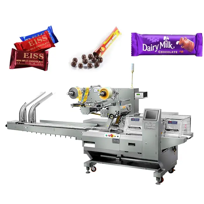 Automatic Flow Type Foil Coin Bar Chocolate Wrapping Machine