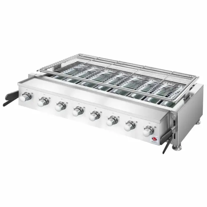 Commercial BBQ 8 Burner Adjustable smokeless BBQ Grills