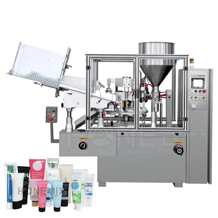 Hone Automatic Double Jacket Hot Mixing Hopper Balm Oil Tube Filling Sealing Machine