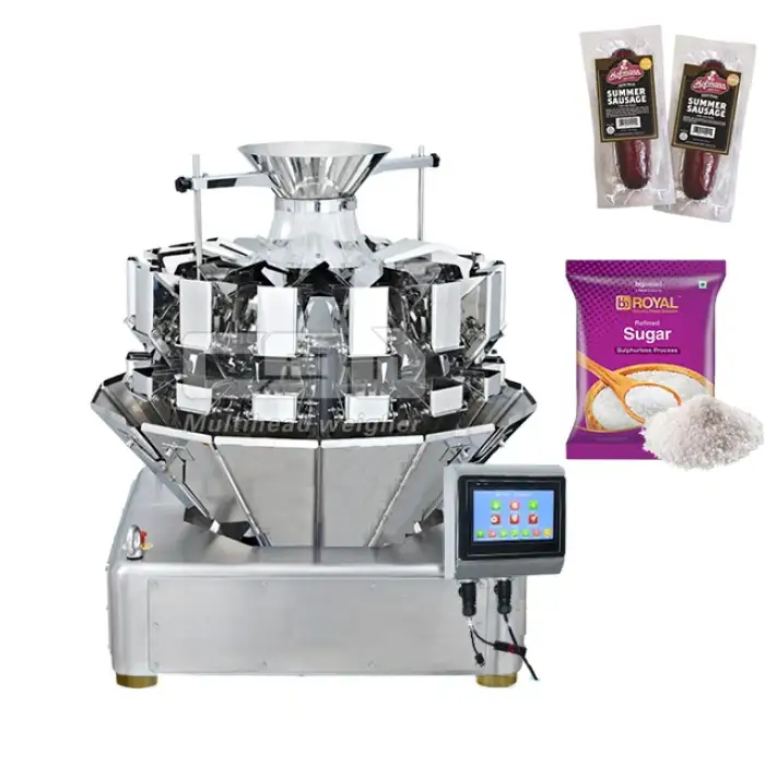 14 heads multihead weigher combination weighing candy packaging machine vertical sausage packaging bagging machine