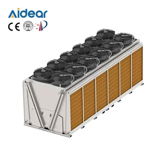 Data center liquid cooling immersion tower V type adiabatic