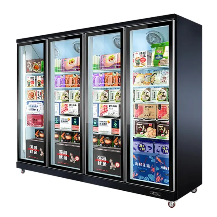 Display Freezer for Supermarket with Double Glass Door