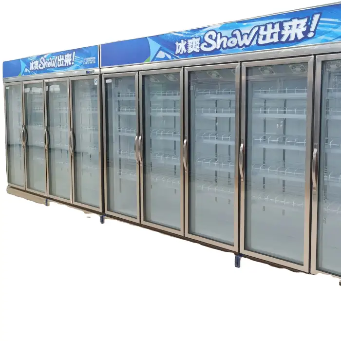 Supermarket Glass Door beverage display Deep Display  Refrigerator Freezer