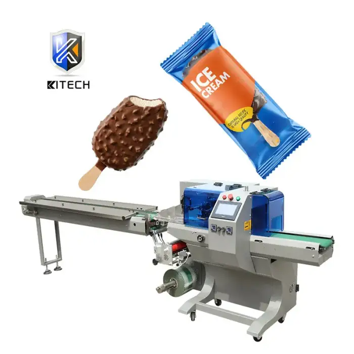 KL Multifunction Ice Popsicle Flow Packing Machine Automatic Ice Cream Bar Pillow Type Packing Machine