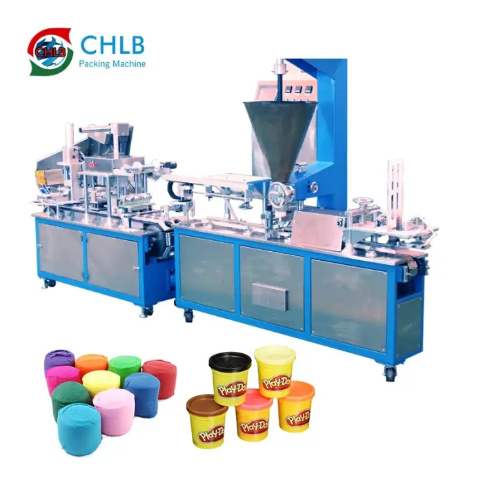 Automatic turkey  flour dough  play dough cup extruding filling capping packing machine play dough packing machine