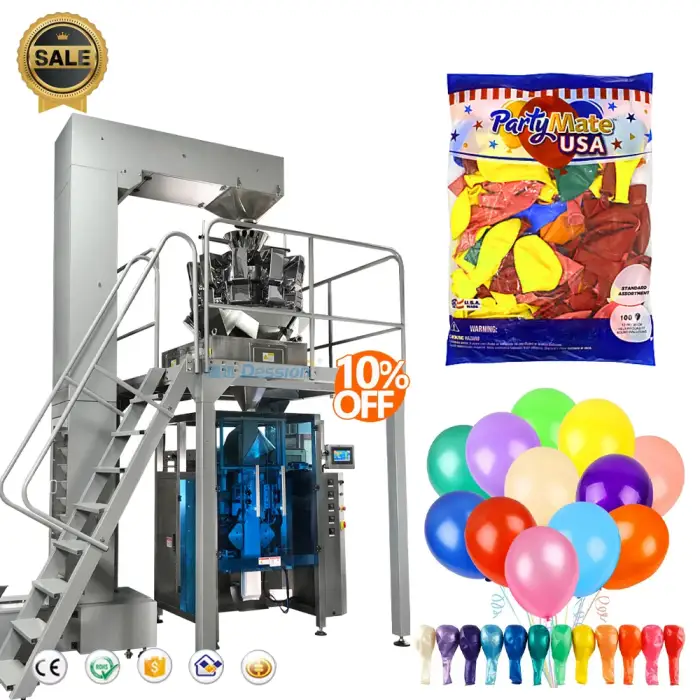 VFFS Automatic Rubber Bands Balloon Plastic Clip Pouch Weighing Packing Machine Latex Balloon Filling Packaging Machine