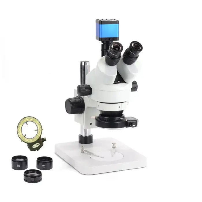 3.5X-90X Trinocular Microscope Stereo Microscope Kit 14MP USB Microscope Camera with 144 LED Light and Stand for PCB Repair