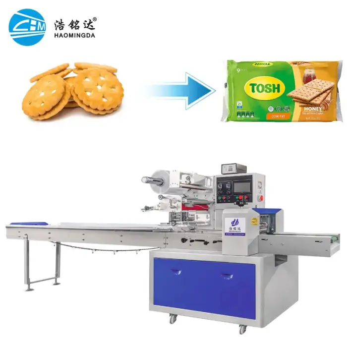 Automatic Horizontal Biscuit Arabic Bread Wrapping and Packaging  Machine For Chocolate Stick