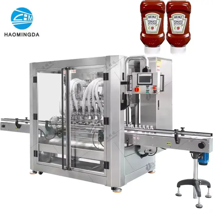 Automatic  Wine Ketchup Bottle Washing Filling And Capping Line Jam Liquid Filling Packaging Machine