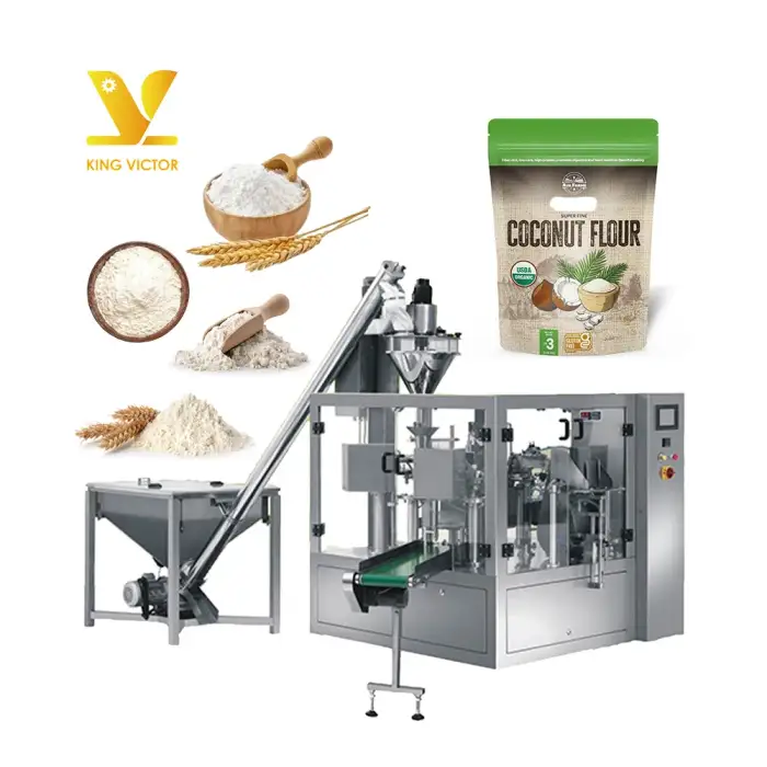 Automatic Powder Filling Machine Zipper Bag Doypack Stand Up Pouch Packing Machine