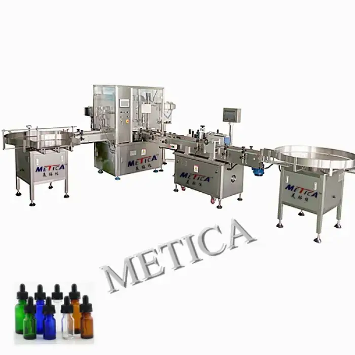 automatic 30ml  small dropper bottle vial filling capping and labeling machine manufacturer