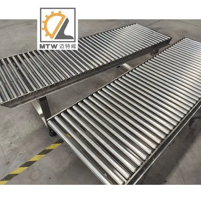 MTW 90 degree bottle stainless steel conveyor belt feed table