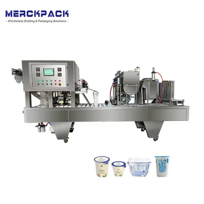 Automatic juice  milk yogurt water cup filling and sealing machine cup cake filling machine