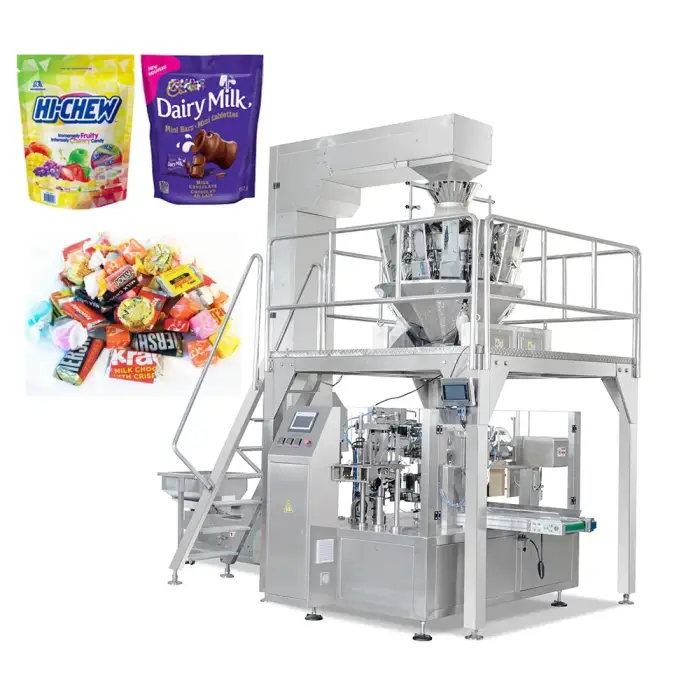 Automatic candy bar packing machine gummy mixed candy chocolate packing machine