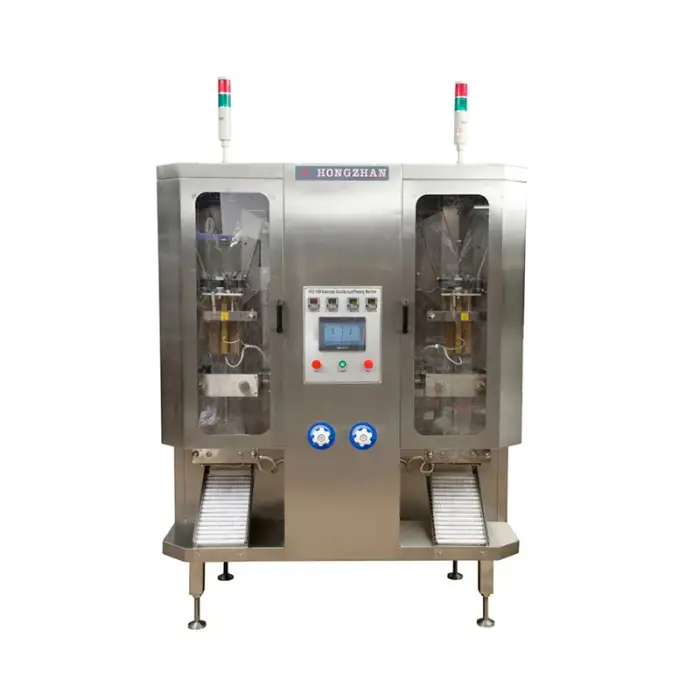 2 channel beverage filling sealing packing machine for with form fill seal bagger for water milk yogurt