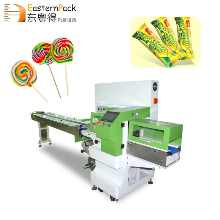 D-600 Candy Packing Machine Horizontal Wrapping Flowing Pack Soft Hard Candy Wrapping Machine