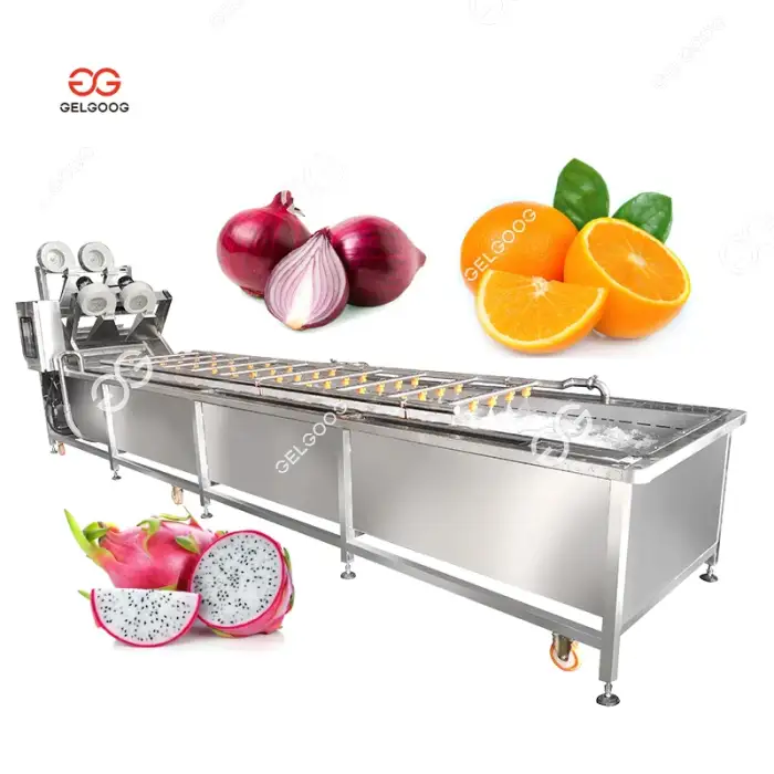 Water Bubble Carrot Vegetable And Apple Orange Dragon Fruit Washing Sorting Equipments Onion Cleaning Machine