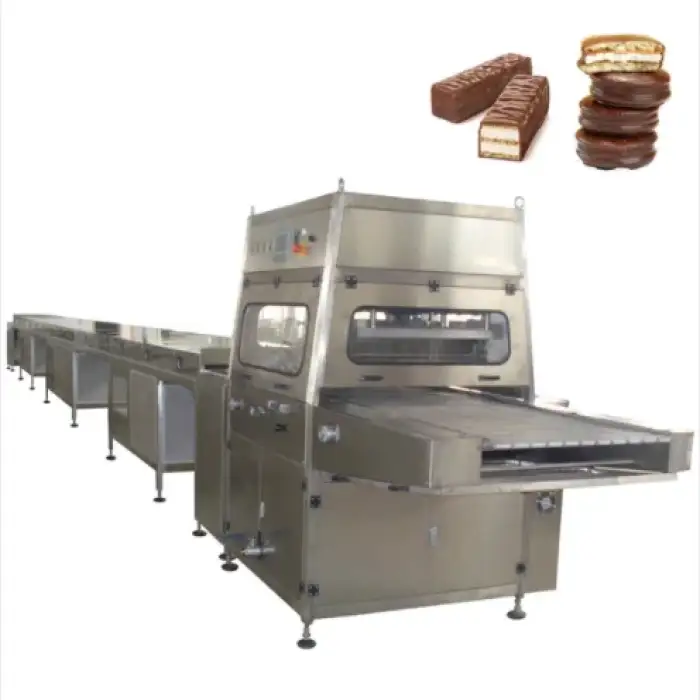 Automatic chocolate single-sided coating enrobing machine with cooling tunnel