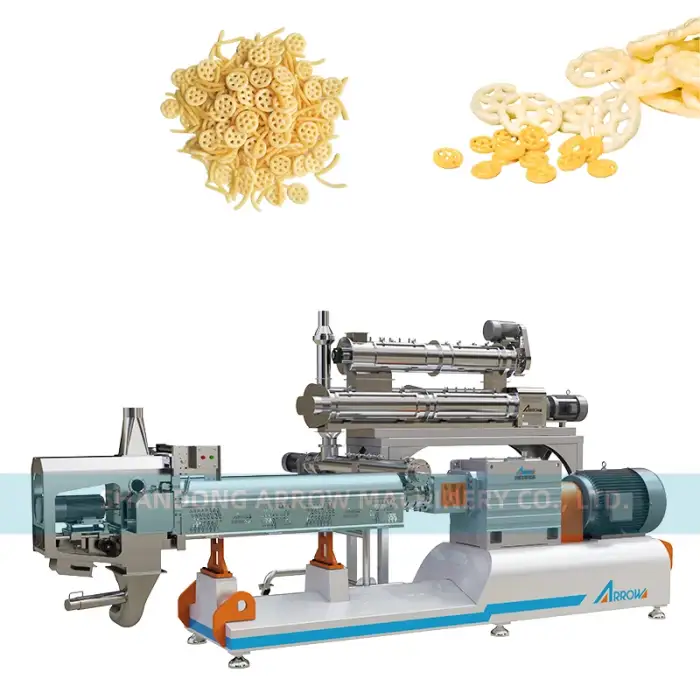 Twin Screw Flower Pellets Food Extruder Round Waves Pellets Food Making Machine