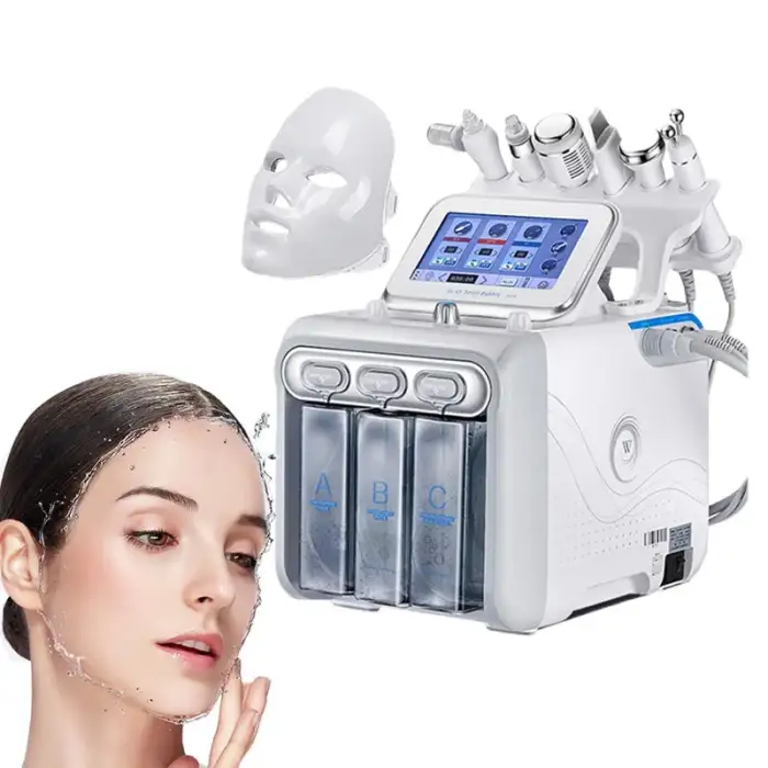 7 in1 Water Oxygen Facial Beauty Machine with Mask microdermabrasion small bubble water peel facial spa machine