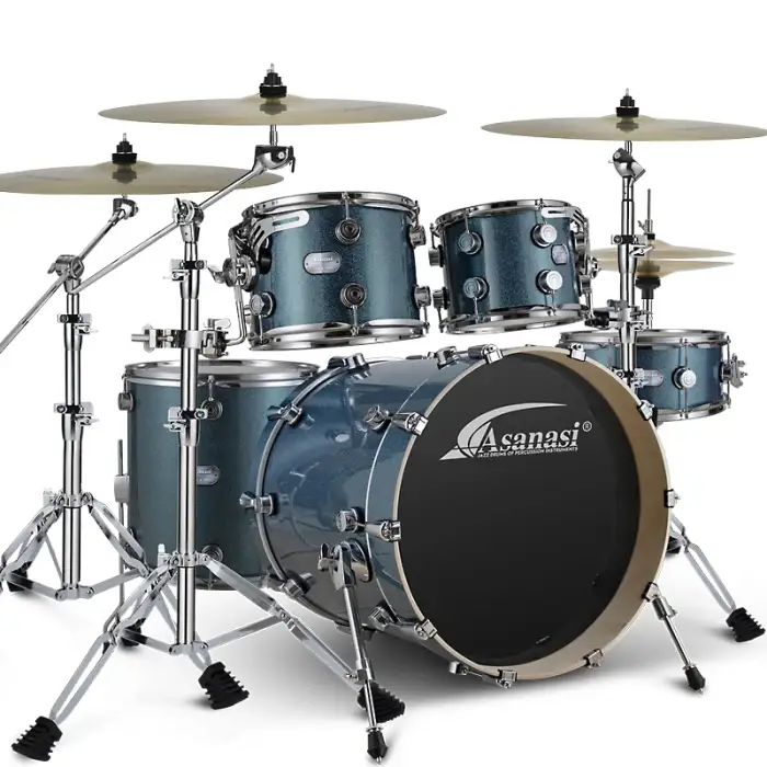 Acoustic drum set Jazz drum black gold series rock with cymbals and seat  drum kit