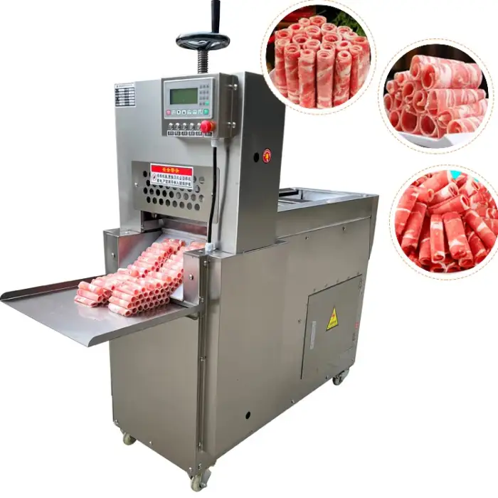 Automatic Frozen Meat Slicing Machine, Meat Slicer,Fish Bacon Beef Mutton Slicing Cutting Machine Beef processing machinery