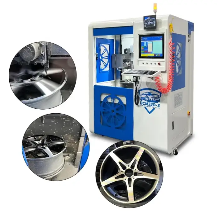 HIENCE Alloy Wheel Rim Cut Wheel Machine Diamond Cutting Alloy Wheel Repair Equipment DCM32P-S