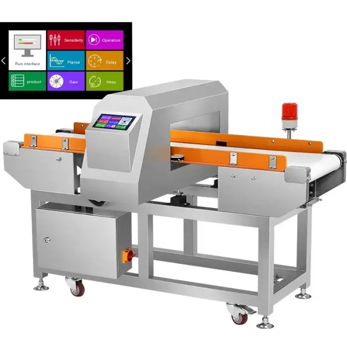 High sensitivity metal detector machine for food meat processing