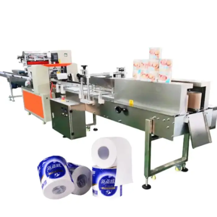 Automatic toilet tissue paper roll production line manufacturing machines