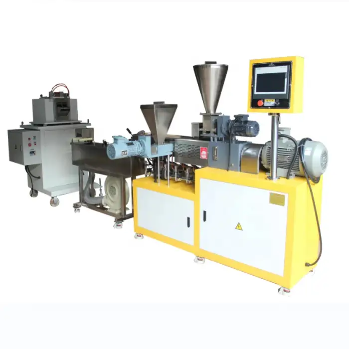 New Automatic Bio-Degradable Plastic Compounding Pelleting Line HDPE or LDPE or ABS Extruder with Side Feeder for Plastic Granules