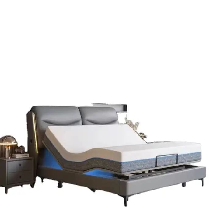 Simple modern multi-functional  adjustable intelligent electric zero gravity massage bedroom wedding double electric bed
