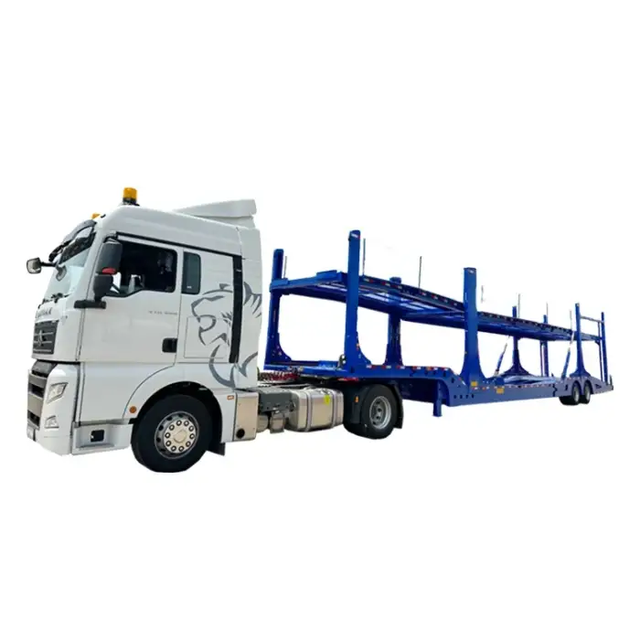 Luyi 2 axle 6 car two floor Double Deck vehicle truck trailers hauler car transport trailer car carrier semi trailer