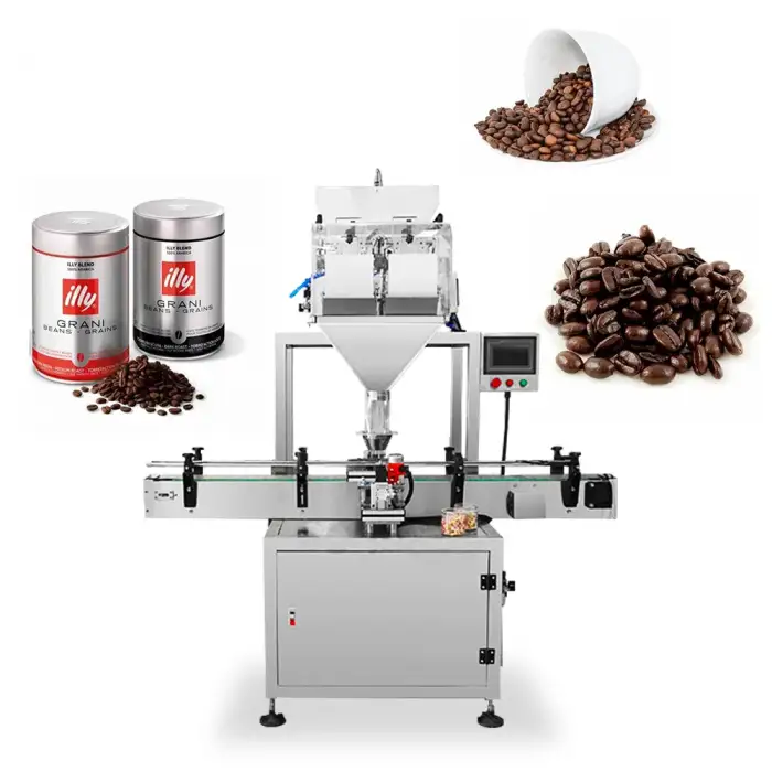 Two heads glass plastic bottle weighing salt Coffee Beans Small granule candy grain filling machine