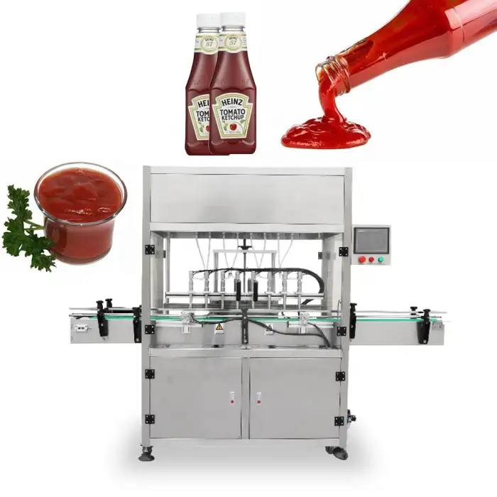 Automatic Piston Filler Mayonnaise Wine Oil Honey Jam Chilli Sauce Ketchup Bottle Filling Machine