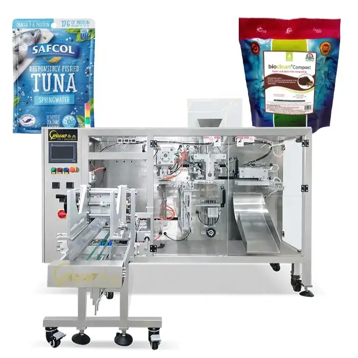Automatic plastic bag compost tuna robot bean seed filling sealing packing machine