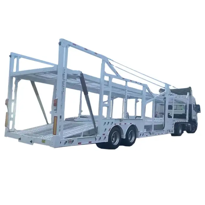 Hot Sale in Russia 1.2 meter saddle  tractor Skeletal double deck 2 axle  Car Carrier And Transport Semi Hauler Trailer