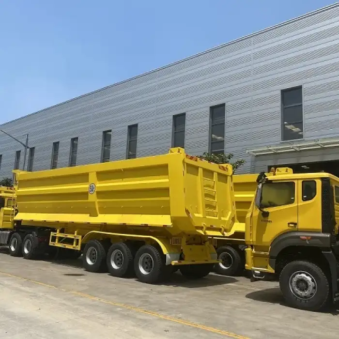 Vehicle Master Factory Cheap Price aluminium tipper trailer 2 axle u shape rear dump truck tipper trailer