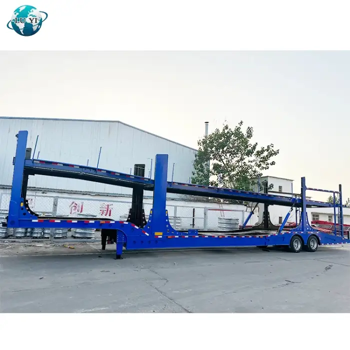 Double Deck 2 Axles Auto Vehicle Transport Chassis Trailers Cars Carrying Semi Trailers