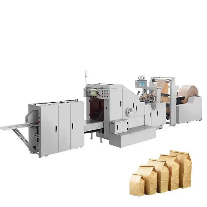 Fully Automatic High Speed Square Bottom Food Paper Bag Making Machine CE