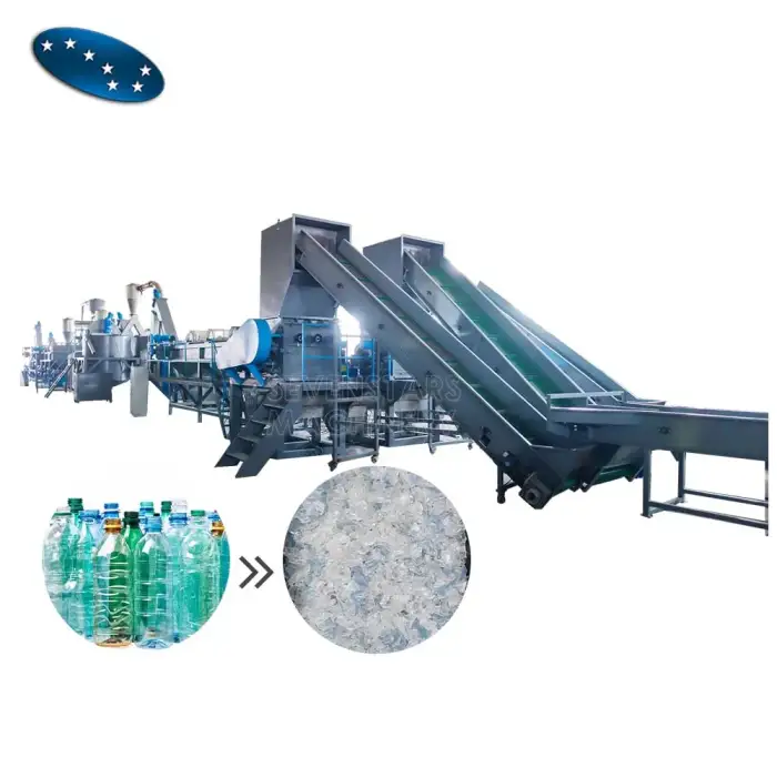 1000kg per hour PET plastic bottle recycling machine Waste PET bottle washing line