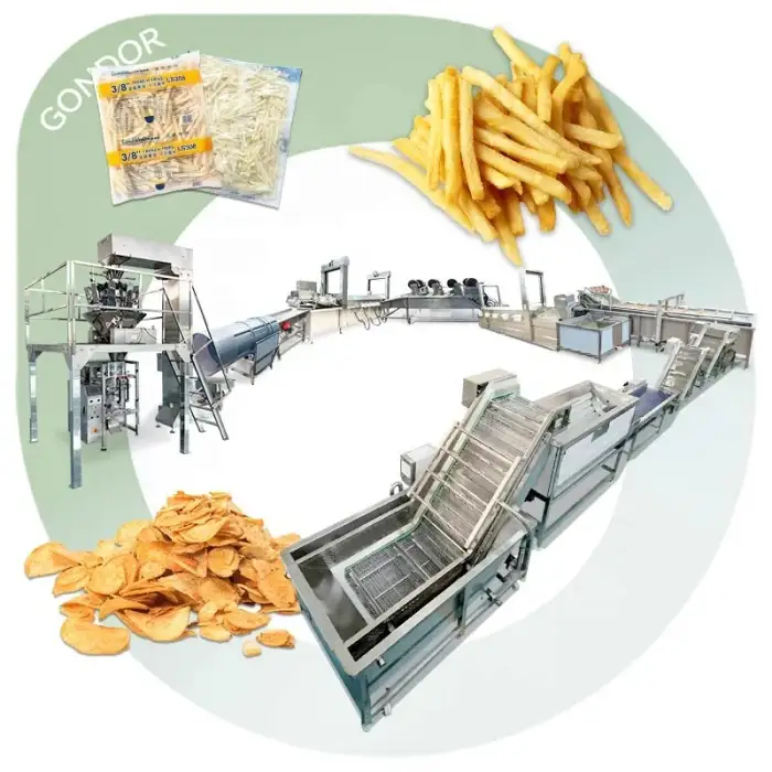 Process Plant Compound Product Line Cook Frozen Manual Crisp Make French Fry Machine for Potato Chip