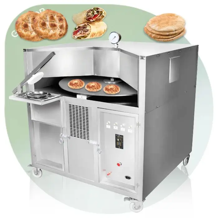 Automatic Tandoori Machine Usaha Long Roti Rotary Small Arabic Pita Bread Oven