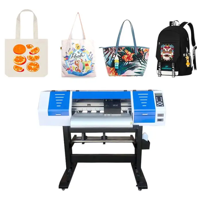 Pet Film DTF printer powder shaking xp600 printhead 60CM DTF textile clothes fabric roll to roll digital label printing machine