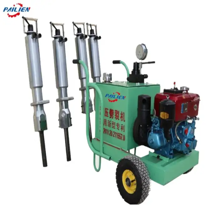 Non explosive hydraulic system drive small  quarrying machine stone rock splitting splitter machine manufacture