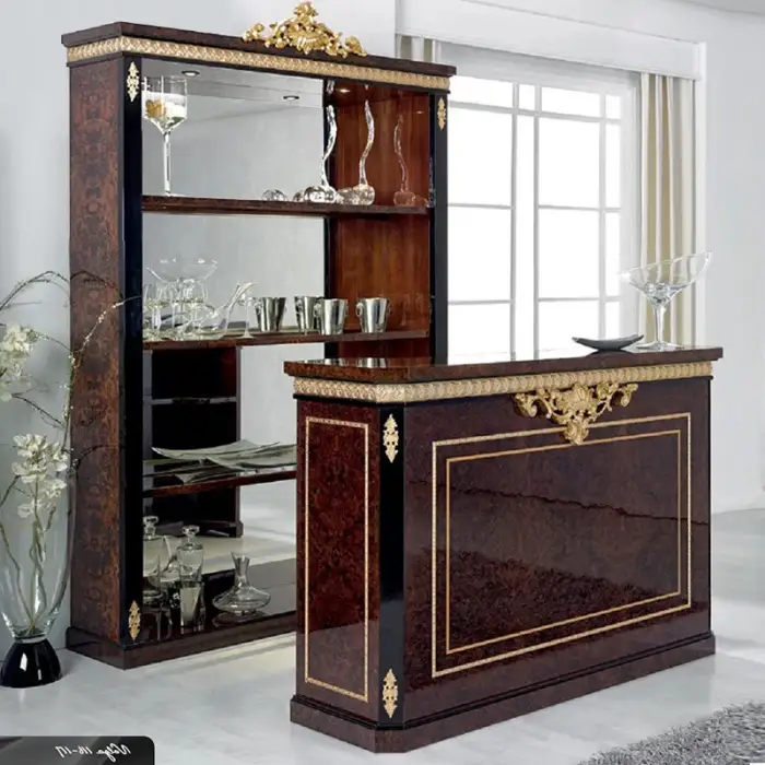 classic solid wood bar counter for home high quality wine cabinet